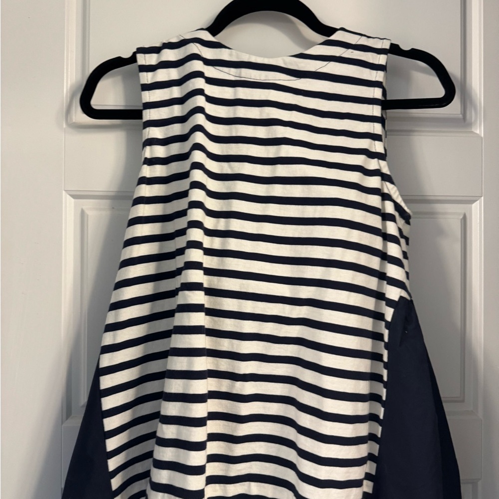 J. Crew Navy and White Striped Bow Top